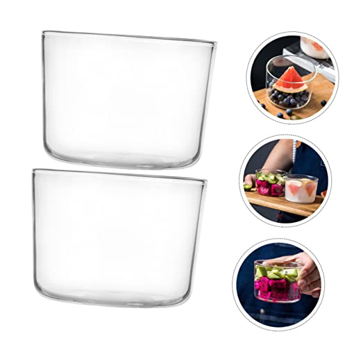 Zerodeko 4 Pcs Glass Pudding Cup Fruit Container Ice Cream Containers Trifle Bowl Glass Small Glass Bowls Trifle Cups Clear Cups Glass Glass Ice Cream Cup Yogurt Mug Mousse Cake Cup Mini