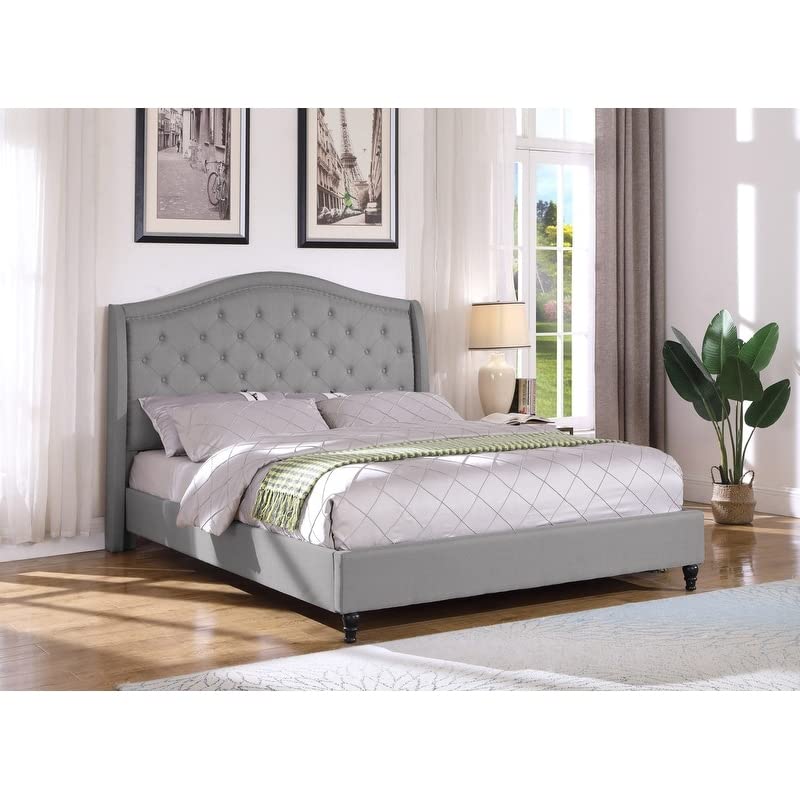 Best Master Furniture Myrick Tufted Velvet Platform California King Bed in Black