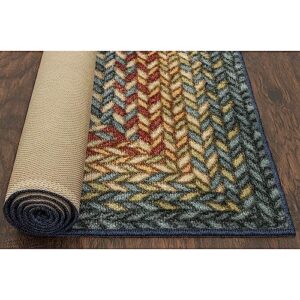 Maples Rugs Marion Braid Kitchen Rugs Non Skid Accent Area Carpet [Made in USA], Multi, 2'6" x 3'10"