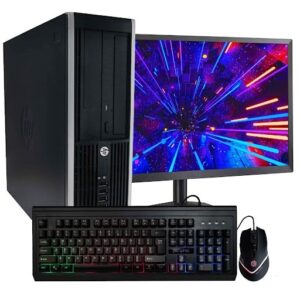 hp prodesk 6200 desktop computer | quad core intel i5 (3.2) | 8gb ddr3 ram | 1tb hdd hard disk drive | windows 10 professional | new 22in lcd monitor | home or office pc (renewed), black
