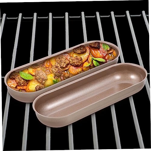 SOLUSTRE 3pcs Bread Mold Oven Roasting Pan Bread Loaf Pan French Pan Bratwurst Hot Dog Food Supplement Hot Dog Baking Mold Bread Baking Pan Bread Baking Mold Frying Pan Golden Steel