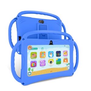 android 11 tablet for kids 7inch toddler tablets 3gb+32gb google play kids tablet iwawa app pre-loaded learning educational tablet with kids-proof case netflix youtube (deep blue)