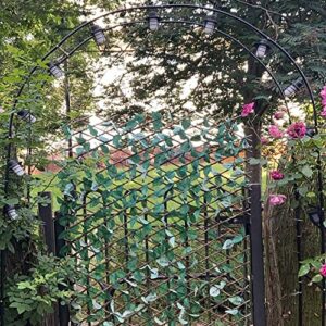 Garden Frame Archway Rose Arches Climbing Frame Flower Stand Garden Trellis Pergola Arbor,Weather Resistant and Stable,Assemble Freely (Color : Black, Size : 47" X 15.5" X 86.5")