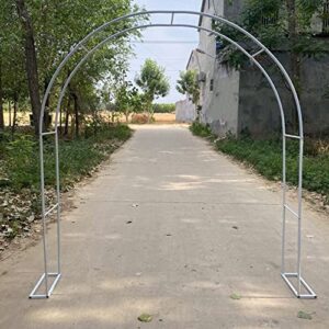 wide garden arch arbour trellis rose archway wedding arch with base metal steel frame for various climbing plant bridal party decoration 120/140/180/200/240/260/280/300/350cm (color : white, size :