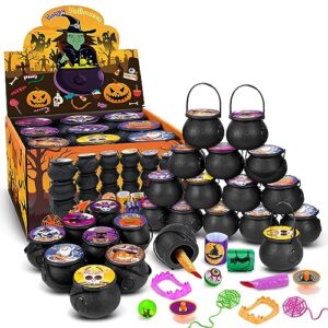 144pcs halloween party favors, 18 pack prefilled small witch cauldron halloween toys bulk for kids halloween goodie bag fillers/halloween gifts party supplies prizes/non candy halloween trick or treat