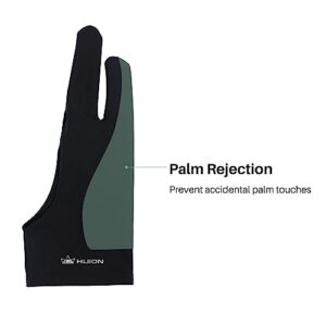 HUION Palm Rejection Artist Glove Two-Finger Glove for Graphic Drawing Tablet iPad Monitor Painting, Paper Sketching, Good for Left and Right Hand