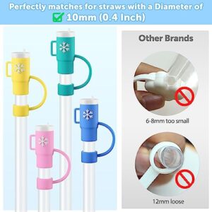 10mm Straw Covers Cap Topper for Stanley Cups, 8PCS Reusable Silicone Straw Covers Topper for Stanley 30 Oz 40 Oz Tumbler with Handle, Mini Cup Straw Cover Dispenser Tips for Stanley Cups Accessories