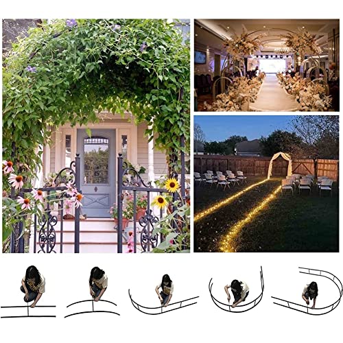 Black Garden Arch Trellis for Elegant Decorations,Metal Pergola Arbor,W 120-350cm Steel Frame Rust Resistant Extra Wide Rose Trellis Archway for Garden Wedding,Plants Support (Color : Black, Size :