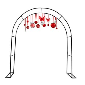 wide garden arch arbour trellis rose archway wedding arch with base metal steel frame for various climbing plant bridal party decoration 120/140/180/200/240/260/280/300/350cm ( color : black , size :