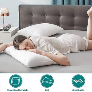 Botduck Goose Down Feather Pillows Standard Size Set of 4 Pack Hotel Collection Bed Pillow for Sleeping Medium Firm Support for Side Stomach & Back Sleepers, 20x26 Inch