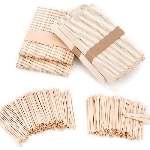 1200Pcs Waxing Sticks - 4 Style Assorted Wood Wax Sticks for Body Face Hair Removal, Eyebrow Lip Nose Small Waxing Applicator Sticks, Wax Spatula Applicator Wooden Craft Sticks