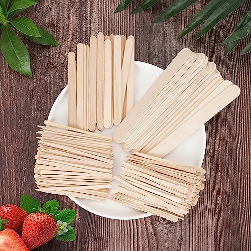 1200Pcs Waxing Sticks - 4 Style Assorted Wood Wax Sticks for Body Face Hair Removal, Eyebrow Lip Nose Small Waxing Applicator Sticks, Wax Spatula Applicator Wooden Craft Sticks