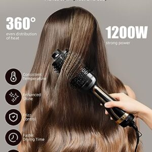 7MAGIC Blow Dryer Brush, 1200W Hair Dryer Brush Blow Dryer for Women, One Step Volumizer and Styler in One, Hot Air Brush with Ceramic Coating for Straight and Curling Hair Salon, Anti Frizz