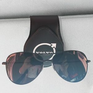 abswer sunglasses holder for volvo car visor leather eyeglasses hanger mount sunglass clip for xc40/60/90 v60/90 s60/90 car accessories