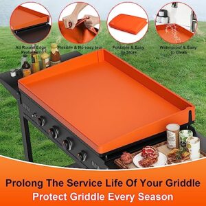 28 Inch Griddle Cover Silicone Protective Mat for Blackstone, Upgrade All-Round Edge Silicone Grill Mat Griddle Protector Blackstone Accessories Protect from Dust & Rust