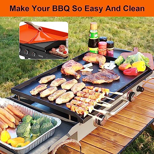 28 Inch Griddle Cover Silicone Protective Mat for Blackstone, Upgrade All-Round Edge Silicone Grill Mat Griddle Protector Blackstone Accessories Protect from Dust & Rust