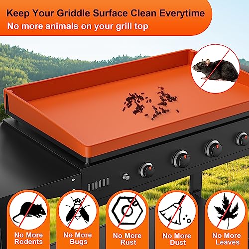 28 Inch Griddle Cover Silicone Protective Mat for Blackstone, Upgrade All-Round Edge Silicone Grill Mat Griddle Protector Blackstone Accessories Protect from Dust & Rust