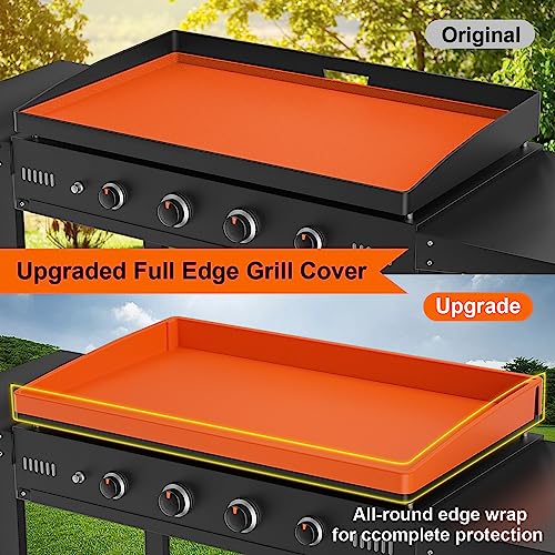 28 Inch Griddle Cover Silicone Protective Mat for Blackstone, Upgrade All-Round Edge Silicone Grill Mat Griddle Protector Blackstone Accessories Protect from Dust & Rust