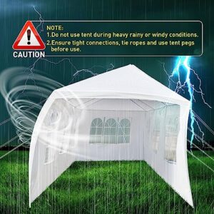 10'x30' Party Tent, Outdoor Tents for Parties, Wedding and Birthday, White Large Canopy Tent with 8 Removable Sidewalls & Transparent Windows, Outside Gazebo Event Tent for Garden, Patio and Backyard