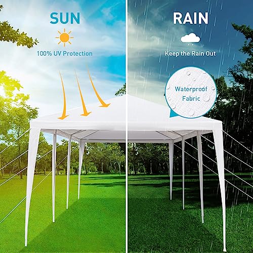 10'x30' Party Tent, Outdoor Tents for Parties, Wedding and Birthday, White Large Canopy Tent with 8 Removable Sidewalls & Transparent Windows, Outside Gazebo Event Tent for Garden, Patio and Backyard