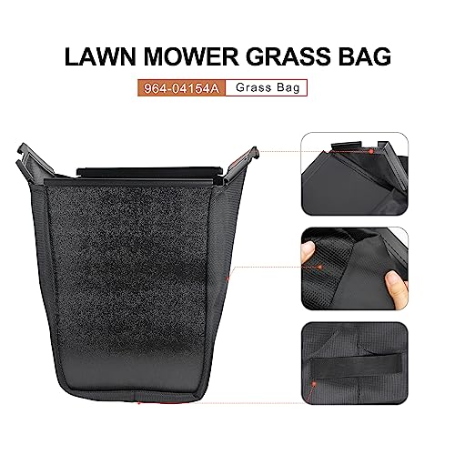 Powswopx 964-04154A Lawn Mower Grass Bag Replacement Compatible with MTD/Craftsman 964-04154 M105 140cc, Fits 21” Lawn Mower Bag (Without Grass Catcher Frame)