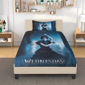 yasedse Wednesday TV Girl Bedding Sets,Ultra Soft Microfiber Microfiber Duvet Cover Set 3 Pieces with 1 Duvet Cover + 2 Pillowcases,Beding Set