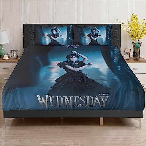 yasedse Wednesday TV Girl Bedding Sets,Ultra Soft Microfiber Microfiber Duvet Cover Set 3 Pieces with 1 Duvet Cover + 2 Pillowcases,Beding Set