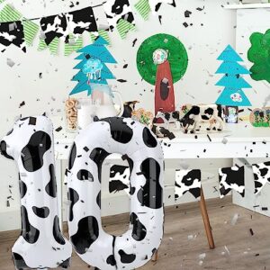 Cow Number Balloons, 40 Inch Cute Cow Print Balloons Reusable Cow Birthday Decorations Farm Themed Birthday Party Supplies for Kids (Number 1)