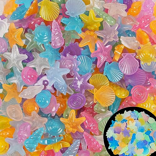 Kaiyuan Dynasty 100pc Sea Glow in The Dark Rocks Aquarium Glow Stones Rocks for Fish Tank Glow Pebbles for Fairy Garden,Yard,Bonsai,DIY Crafts,Color