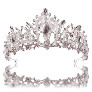 ruokfziyan silver crown for women and birthday tiara crystal queen crowns rhinestone princess tiaras for girl bride wedding hair accessories for bridal party prom halloween cos.play dress christmas
