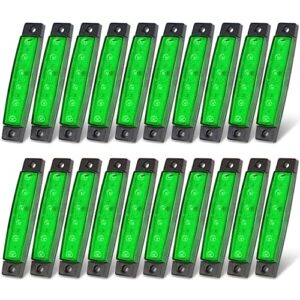 madcatz 3.8 inch 20 pcs thin line green 6 led side marker boat lights fender clearance lamp 2835 smd for trailer truck pickup rv camper kayak vessel 12v dc tk12