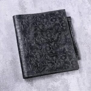 Black Purple tooled embossing leather remarkable 2 case with pen holder, reMarkable 2 folio organizer cover, N05-LRMBPU