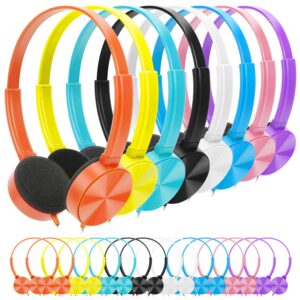 kids headphones 24 pack bulk for school classroom students, ladont class set headsets perfect for children toddler teen boys girls and adult (8 mixed colors)