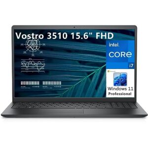 dell vostro 3510 15.6" fhd business laptop computer, intel quad-core i7-1165g7 up to 4.7ghz, 32gb ddr4 ram, 1tb pcie ssd, 802.11ac wifi, bluetooth, carbon black, windows 11 professional