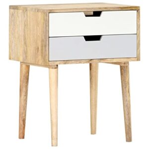 side table with drawers, furniture small space, modern nightstand end table, bedside cabinet 18.5"x13.8"x23.2" solid mango wood suitable for living room, bedroom bedside.