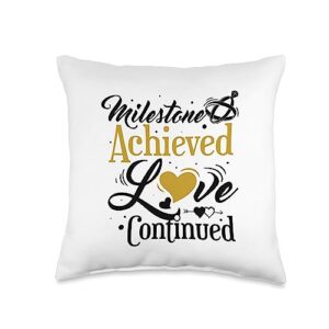 50th wedding anniversary gifts husband wife 50th wedding anniversary husband wife marriage relationship throw pillow, 16x16, multicolor