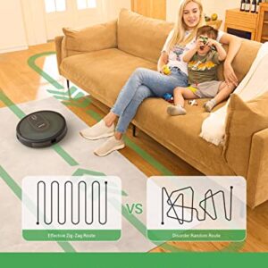 Vactidy T8 Robot Vacuum and Mop Combo, WiFi/App/Alexa/Siri Control, Robotic Vacuum Cleaner with Gyro Navigation, Self-Charging, Slim, Good for Hard Floor, Pet Hair, Carpet