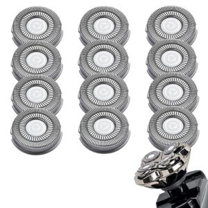shaver replacement blades, electric razor replacement head, compatible with skull shaver pitbull gold/silver pro shaver and other electric shaver, super close shaving replacement heads, 12-pack.