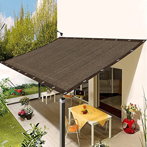 Shade Cloth, Sun Shade Sail Awning 2.5 x 9.5 m,Patio Shack Resistant Rectangle Garden, Sunshade Sunscreen Awnings,Shelter for Outdoor Patio Shading Net, for Garden/Pool/Terrace/Balcony, Brown