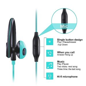 MUCRO Sport Earbuds Wired in-Ear Headphones with Over Ear Hook Earclip Running Earphones Wrap Around Ear Buds Compatible with Smartphone Laptop Tablet MP3-3.5mm Jack