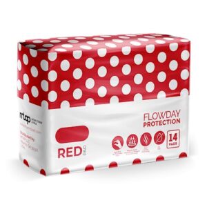 reddrop tween flowday pads - ultra thin and sticky pads for active days - designed for girls experiencing their first period