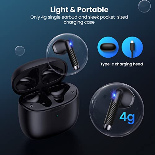 Wireless Earbuds Bluetooth 5.1 Headphones in Ear with Noise Cancelling Mic, Bluetooth Earbuds Stereo Bass, IP6 Waterproof Sports Earphones, 32H Playtime USB C Charging Ear Buds for Android iOS