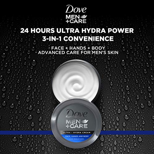 Dove Men+Care Ultra Hydra Cream, Face, Hands and Body care, All Skin Types, 6 Pack of 2.53 Oz Each