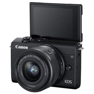 Canon EOS M200 Mirrorless Camera w/EF-M 15-45mm f/3.5-6.3 is STM Lens + 2X 64GB Memory + Case + Filters + Tripod + More (35pc Bundle)