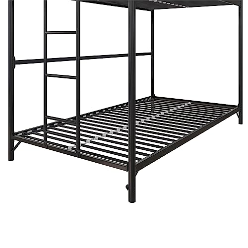 DHP Daven Easy Assembly Kids Bunk Bed, Twin Over Twin, Black