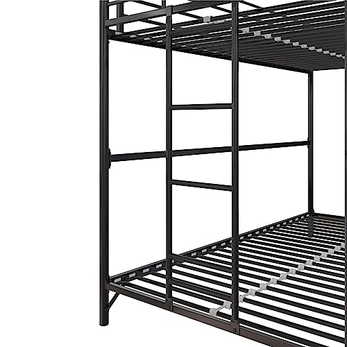 DHP Daven Easy Assembly Kids Bunk Bed, Twin Over Twin, Black