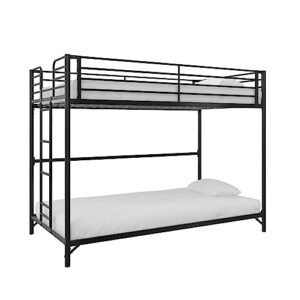 DHP Daven Easy Assembly Kids Bunk Bed, Twin Over Twin, Black