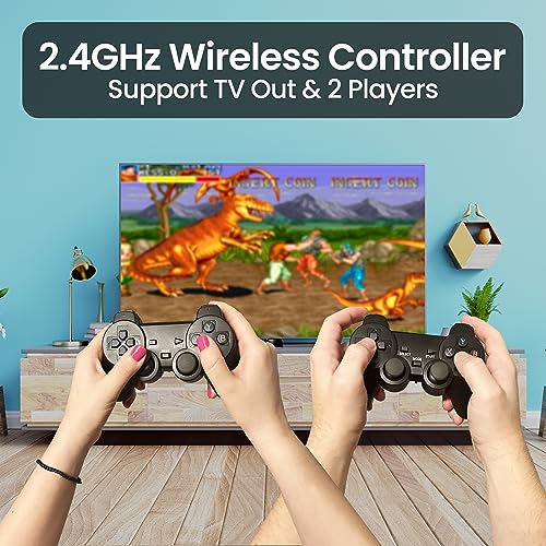 Retrostick Video Game Stick - Built-in 20000+ Games (64GB Memory Card), Nostalgia Mini Video Game Console, Amazing Emulation Quality with 4K HDMI Output + 2X 2.4G Wireless Controllers