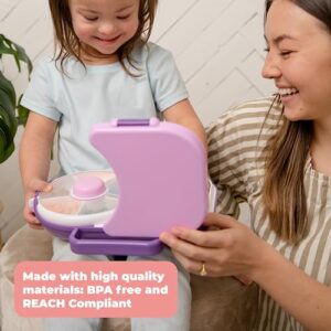 GoBe Kids Lunchbox with Detachable Snack Spinner, Bundle with Hand Strap & Sticker Sheet, Reusable Bento Style Lunch Container, 5 Small +1 Large Sandwich Compartment, BPA & PVC Free, Dishwasher Safe