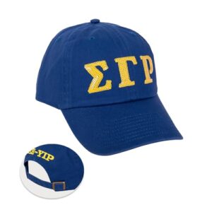 sigma gamma rho baseball hat brimmed embroirderd hats cap adjustable cloth strap adult (style 2) blue